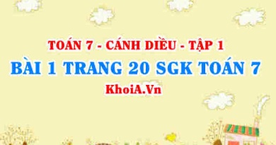Bài 1 trang 20 SGK Toán 7 tập 1 Cánh Diều